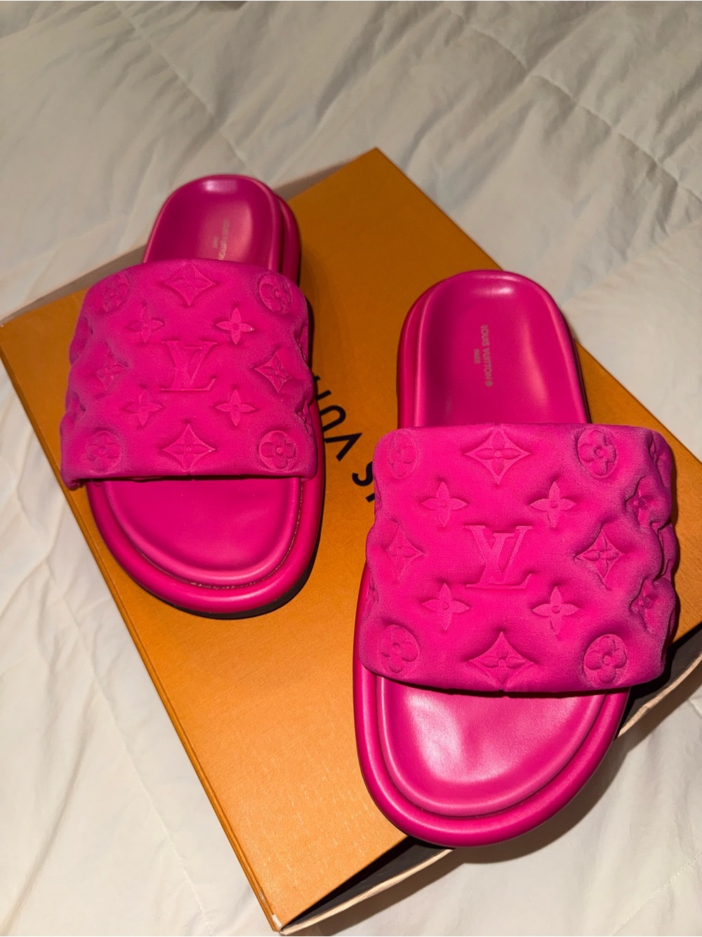 Louis Vuitton Pink Monogram Pillow Slide Sandals